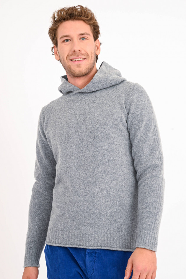 04651/ Hoodie aus Wollmix in Grau