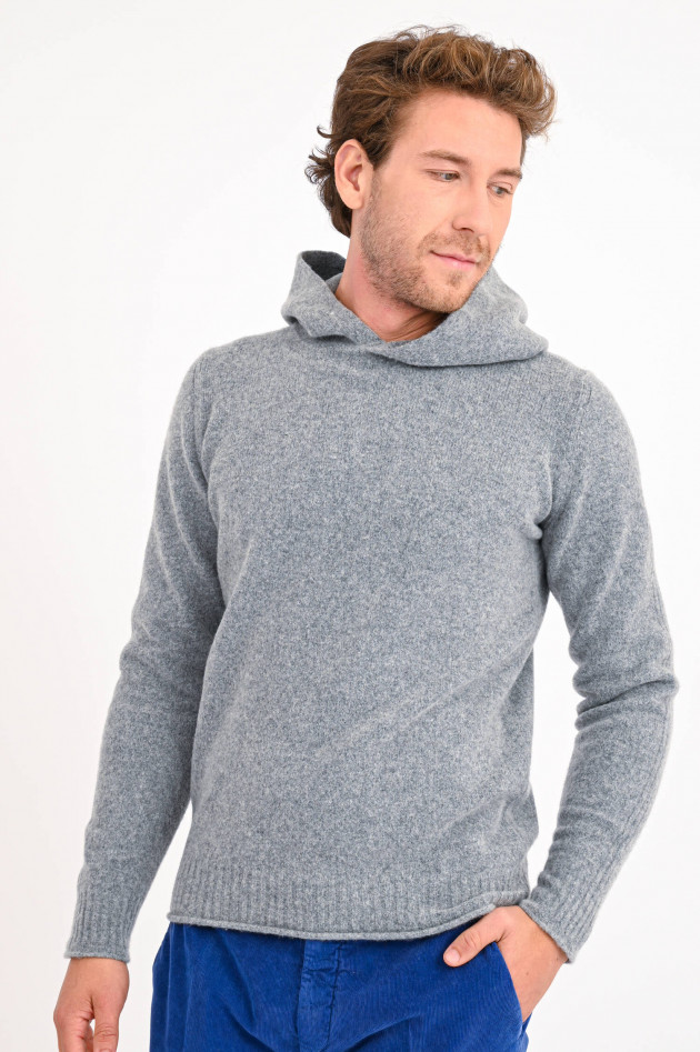 04651/ Hoodie aus Wollmix in Grau