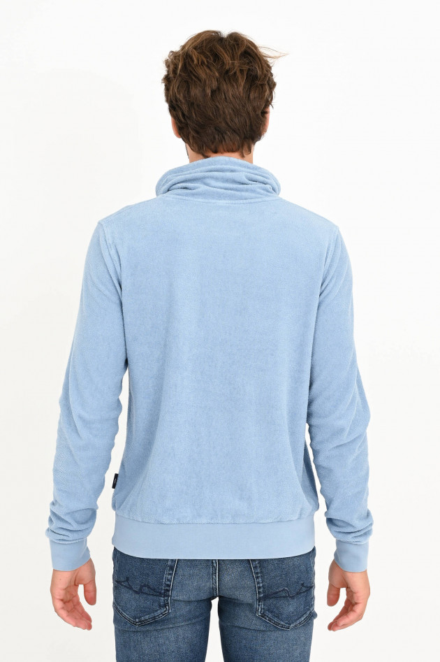 04651/ Frottee Sweater in Hellblau