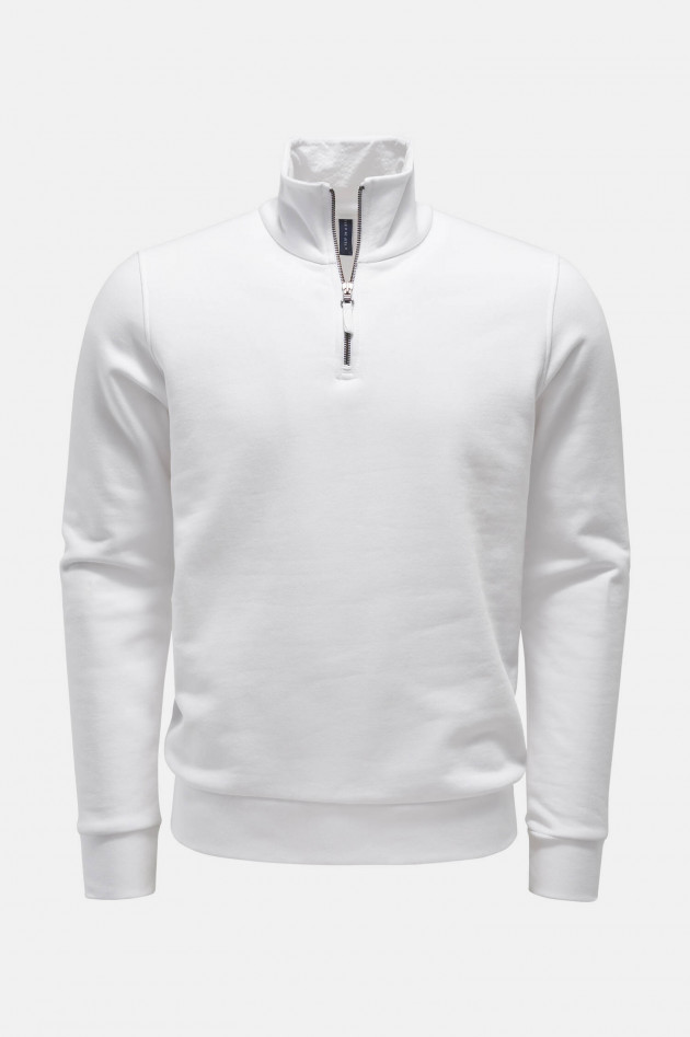 04651/ Sweater mit Stehkragen in Weiß