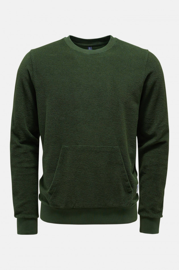 04651/ Frottee Sweater in Waldgrün