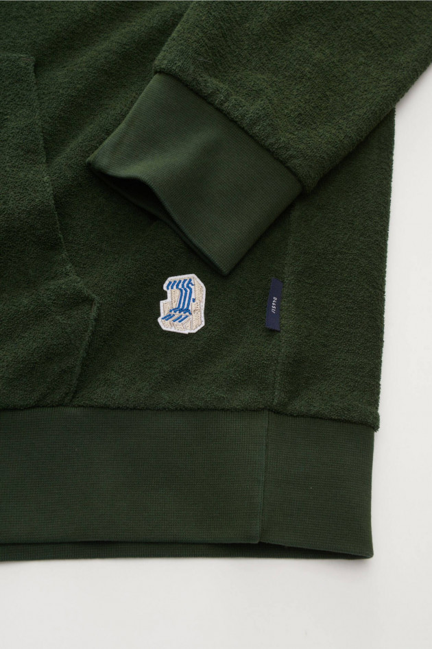 04651/ Frottee Sweater in Waldgrün