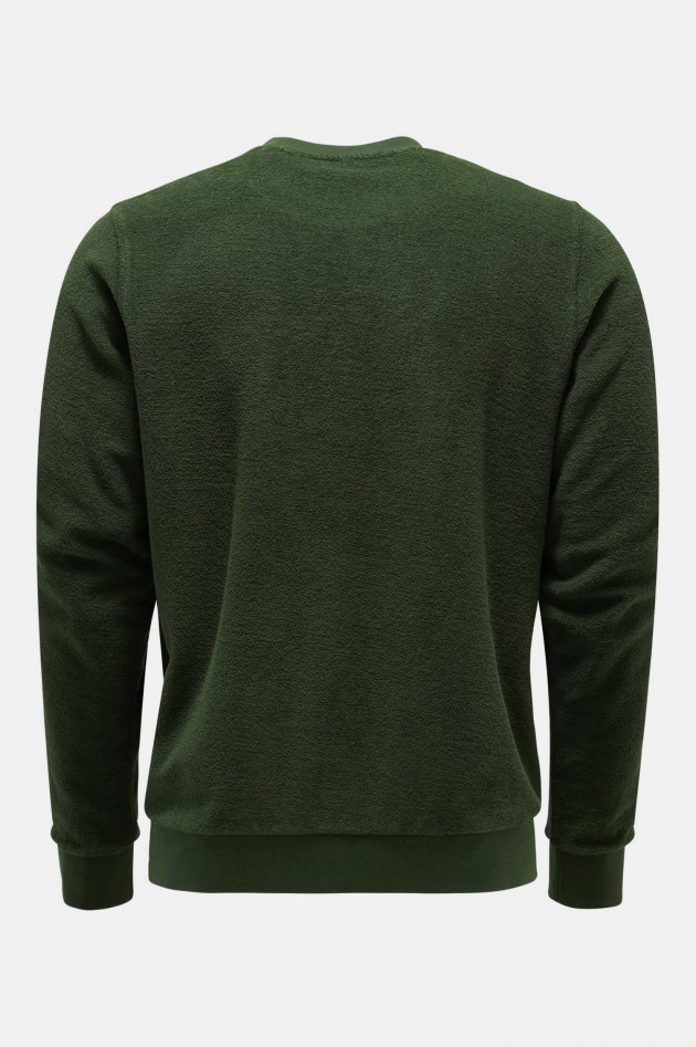 04651/ Frottee Sweater in Waldgrün