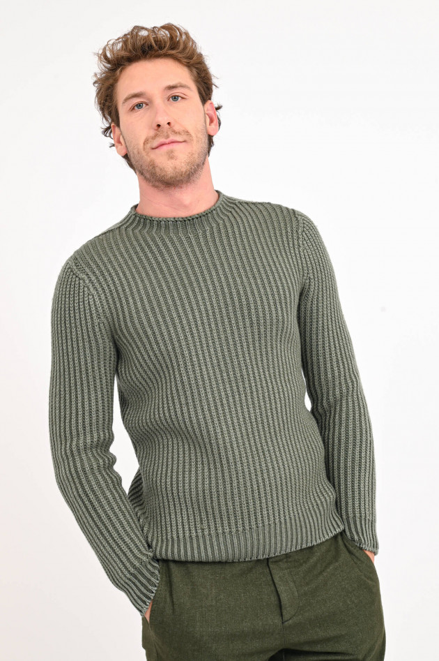 04651/ Strickpullover FOGGY RIP in Oliv