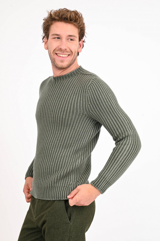 04651/ Strickpullover FOGGY RIP in Oliv