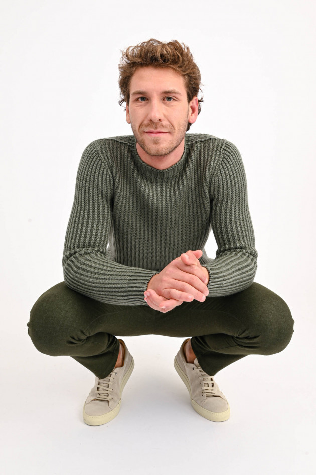 04651/ Strickpullover FOGGY RIP in Oliv