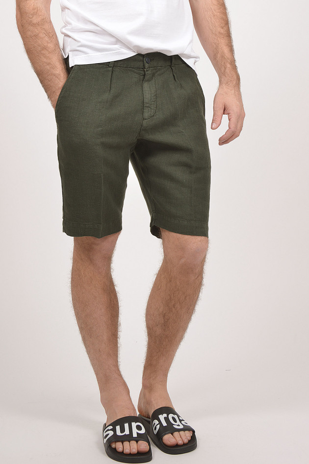 04651/ Shorts aus Leinen in Grün