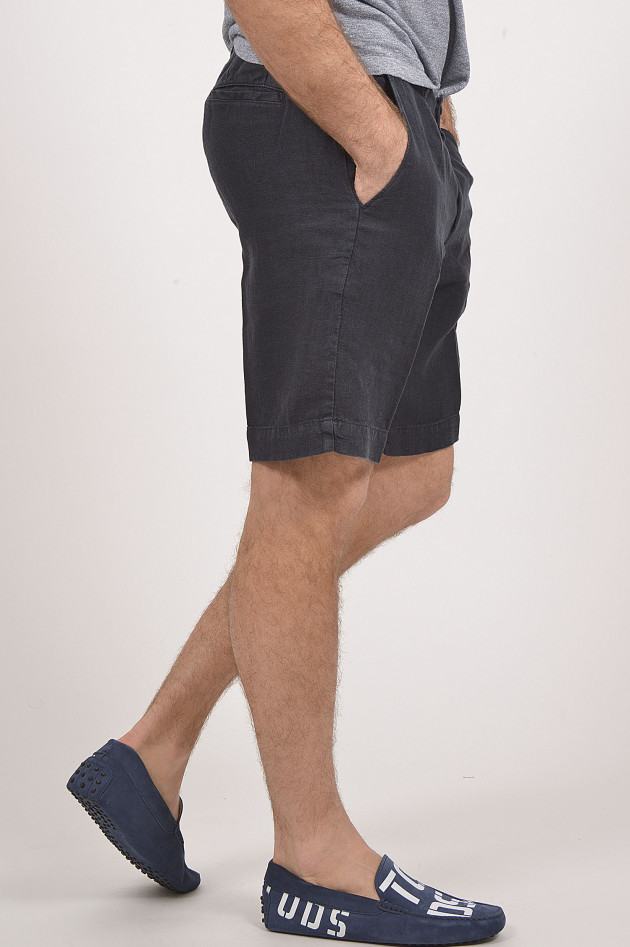 04651/ Shorts aus Leinen in Navy
