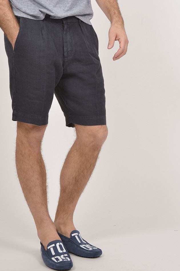 04651/ Shorts aus Leinen in Navy