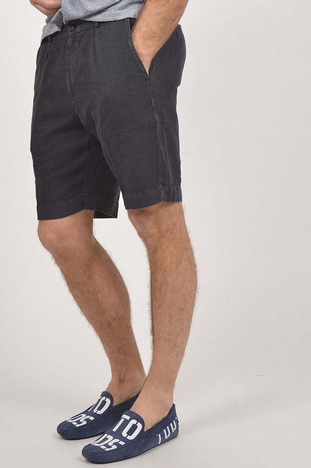 04651/ Shorts aus Leinen in Navy