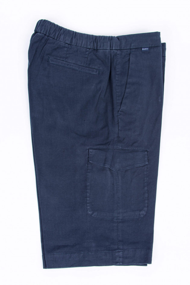 04651/ Cargo-Bermudas aus Leinen-Baumwoll-Mix in Navy