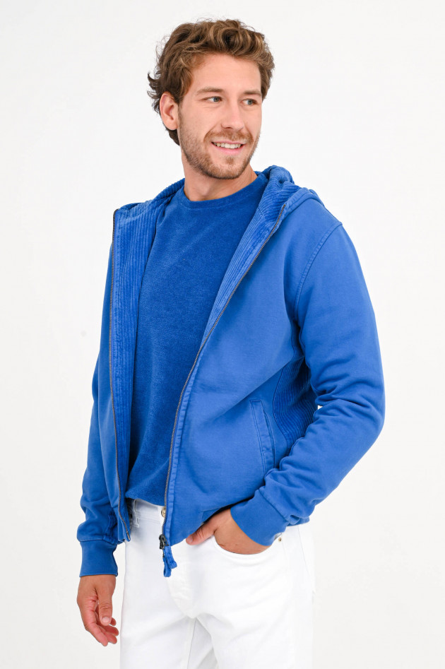 04651/ Hoodie mit Reißverschluss in Blau