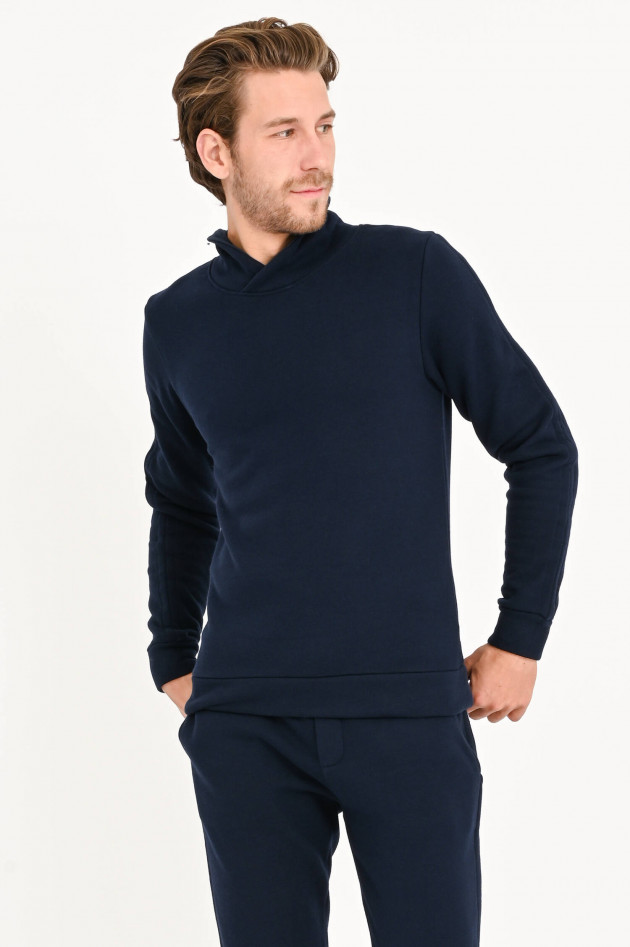 04651/ Sweater aus Baumwoll-Kaschmir-Mix in Navy