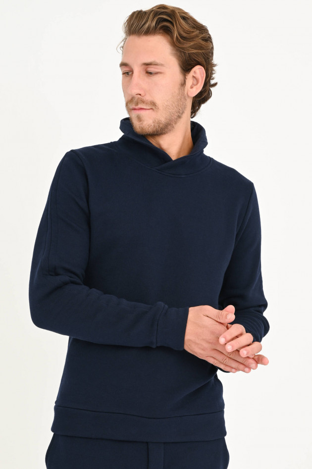 04651/ Sweater aus Baumwoll-Kaschmir-Mix in Navy