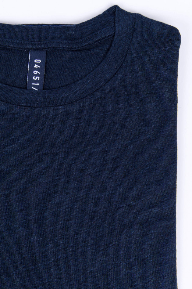 04651/ T-Shirt aus reinem Leinen in Navy