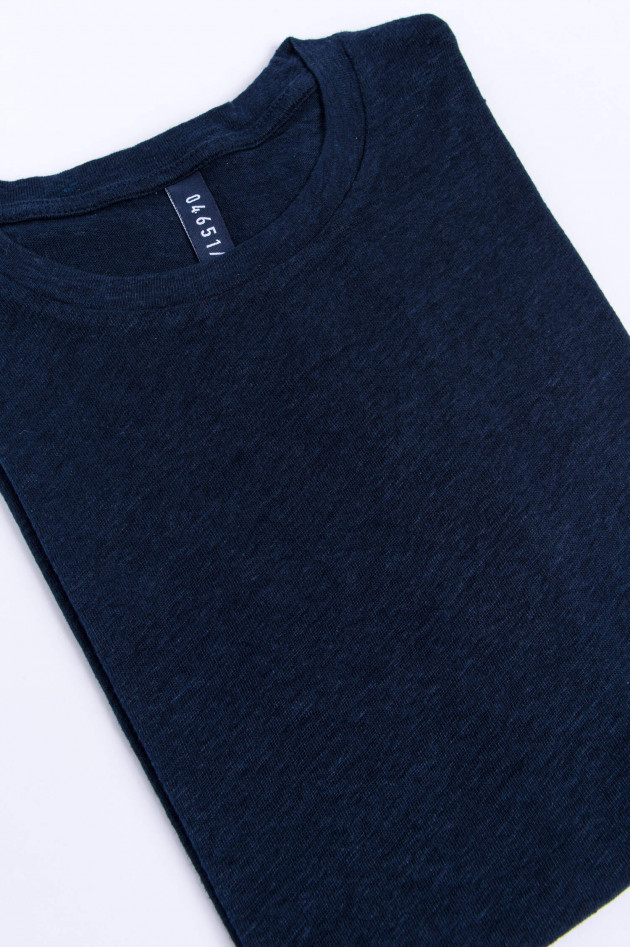 04651/ T-Shirt aus reinem Leinen in Navy
