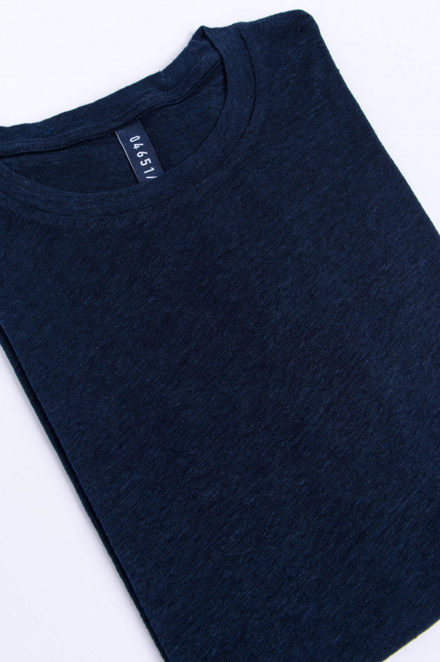 04651/ T-Shirt aus reinem Leinen in Navy