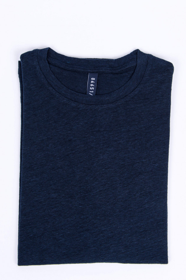 04651/ T-Shirt aus reinem Leinen in Navy