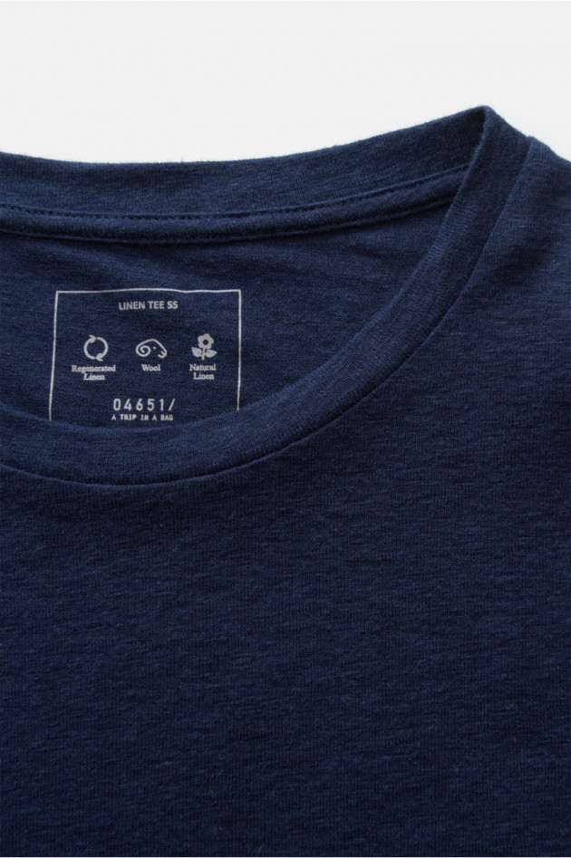 04651/ T-Shirt aus Leinen-Mix in Navy