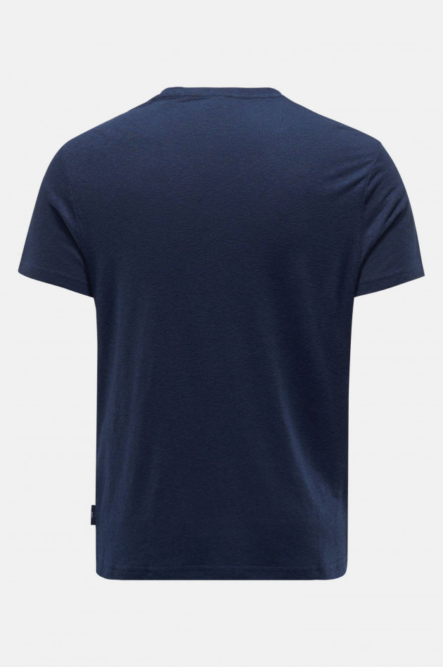 04651/ T-Shirt aus Leinen-Mix in Navy