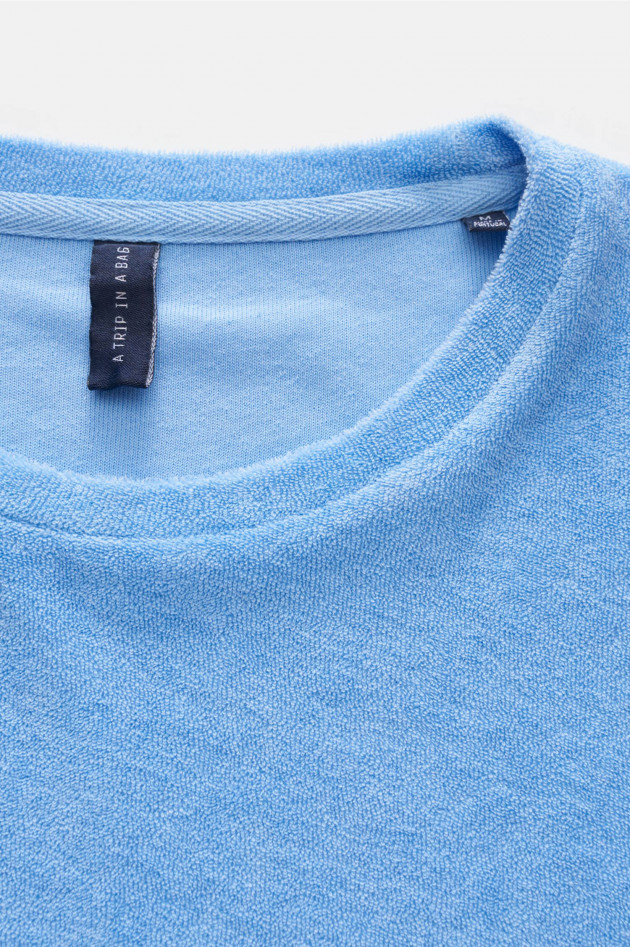 04651/ Frottee T-Shirt in Himmelblau