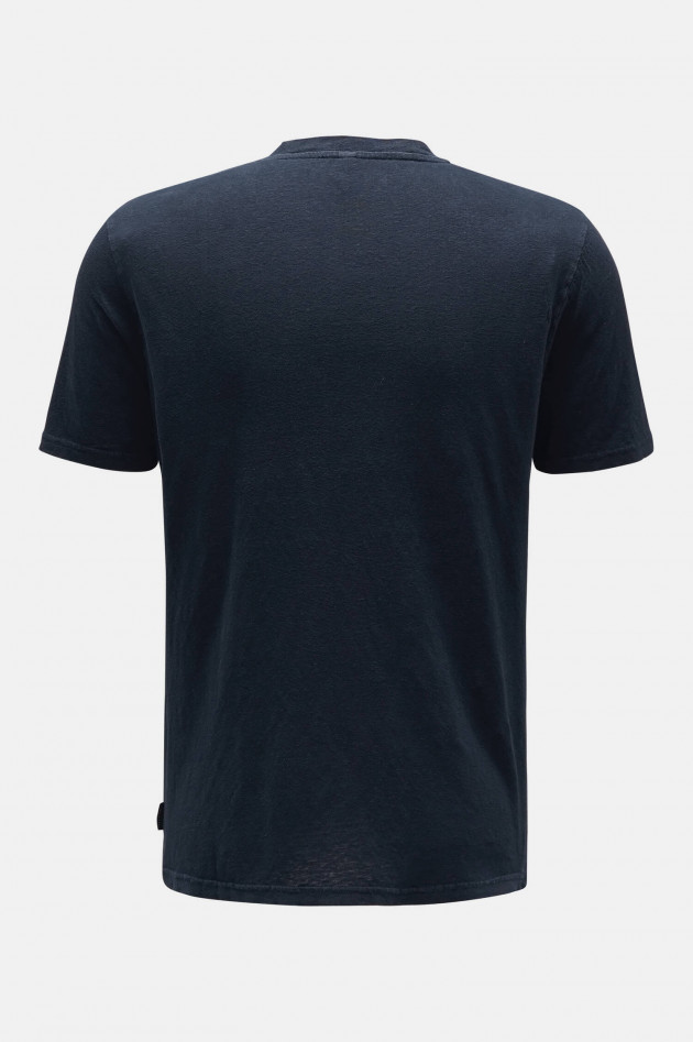 04651/ Strick-Shirt LINEN KNIT TEE in Navy