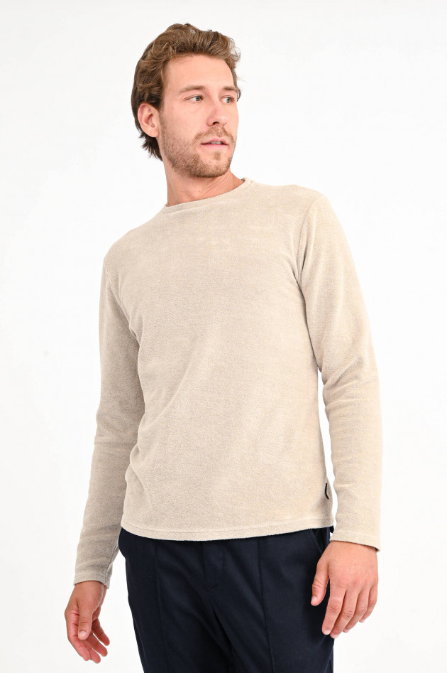 04651/ Sweatshirt aus Frottee in Beige