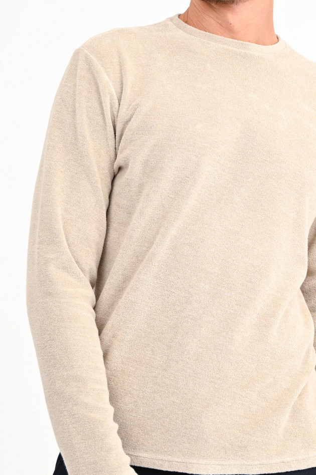 04651/ Sweatshirt aus Frottee in Beige