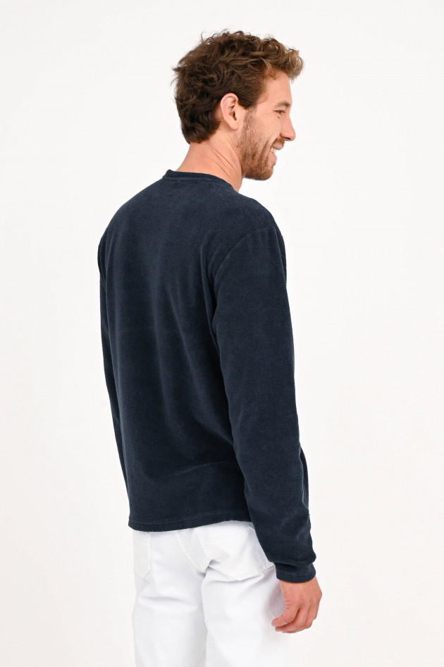 04651/ Sweatshirt aus Frottee in Navy