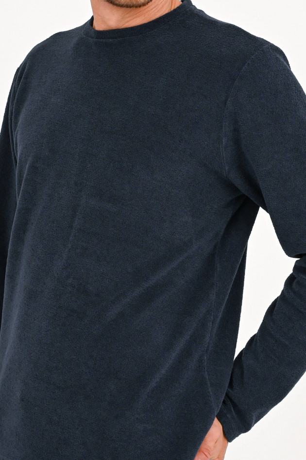 04651/ Sweatshirt aus Frottee in Navy