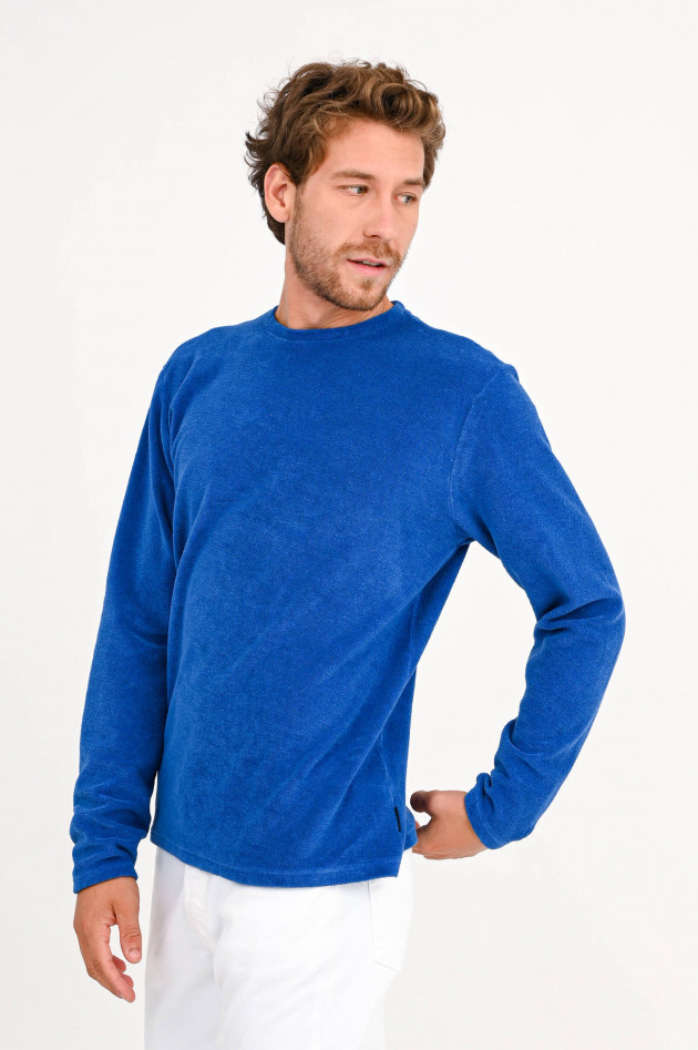04651/ Sweatshirt aus Frottee in Blau