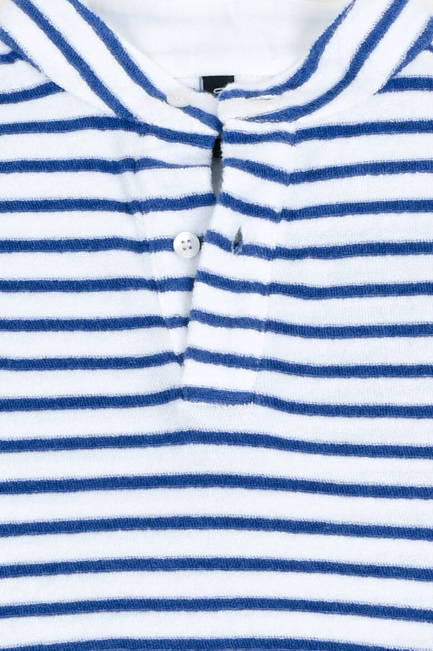 04651/ Frottee Langarmshirt TERRY in Blau/Weiß