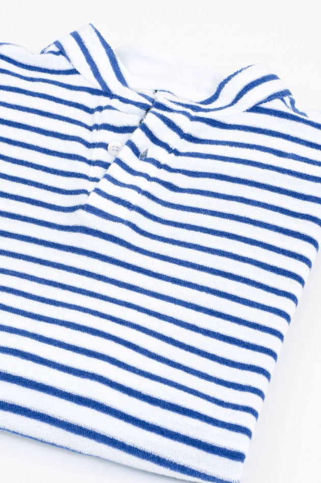 04651/ Frottee Langarmshirt TERRY in Blau/Weiß