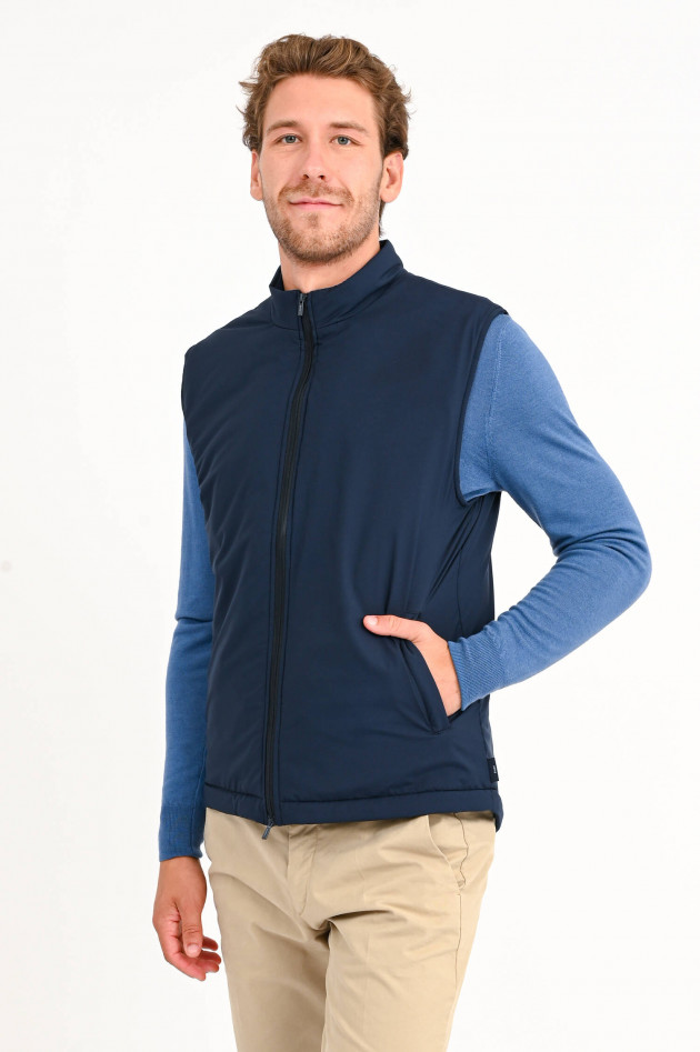 04651/ Gilet mit Teddy-Futter in Navy