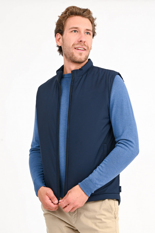 04651/ Gilet mit Teddy-Futter in Navy