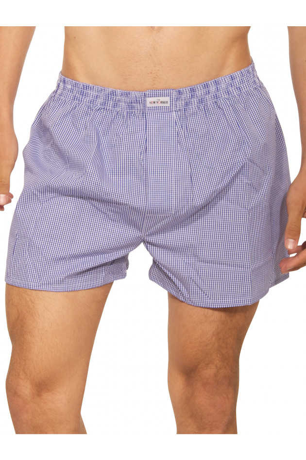 New Yorker Baumwoll-Boxershorts Blau/Weiß