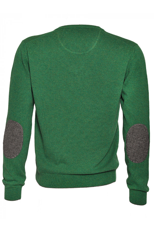 Pullover Grün mit Ellbogenpatches