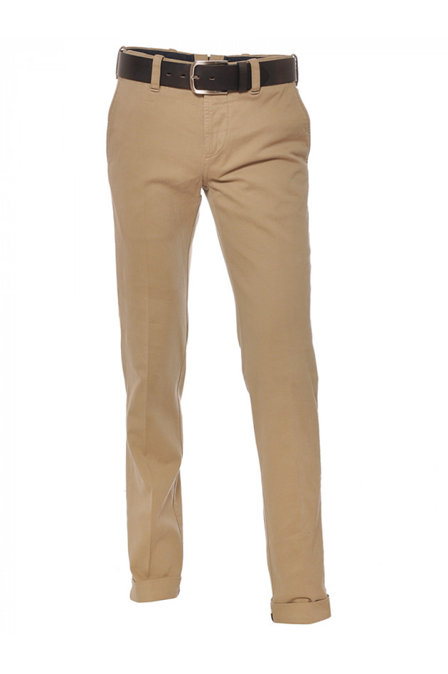 Chino Slim Fit Beige mit Gürtel