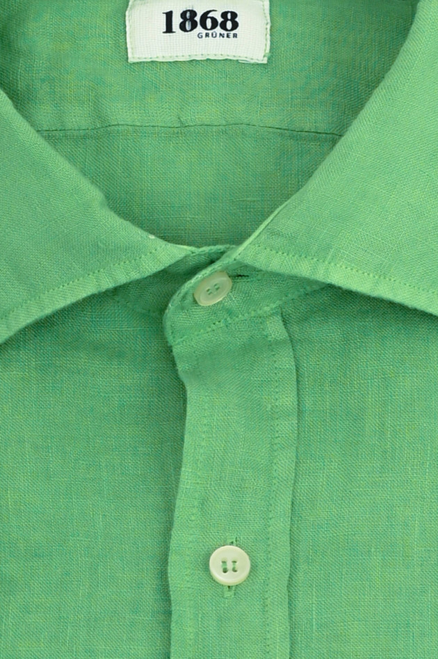 1868 Kurzarm Leinenhemd in Sommergrün