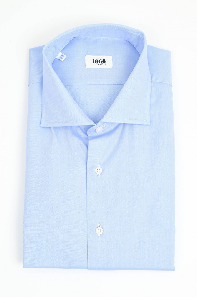 1868 Baumwollhemd mit Haifischkragen in Hellblau