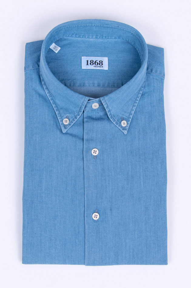 1868 Button-Down Jeanshemd in Mittelblau