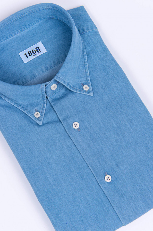 1868 Button-Down Jeanshemd in Mittelblau