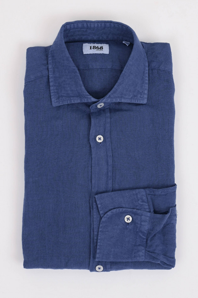 1868 Leinenhemd in Tintenblau