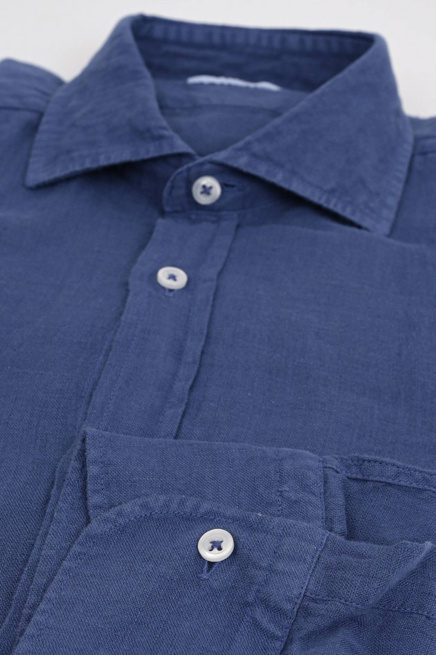 1868 Leinenhemd in Tintenblau
