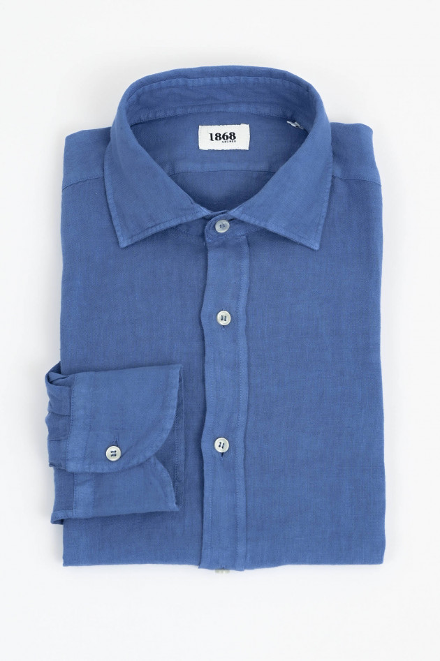 1868 Leinenhemd in Rauchblau