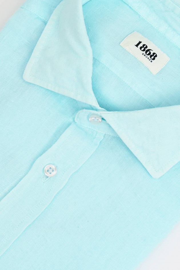 1868 Leinenhemd in Aqua