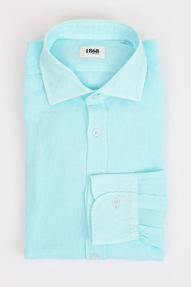 1868 Leinenhemd in Aqua