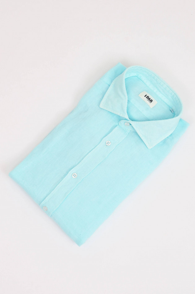 1868 Leinenhemd in Aqua