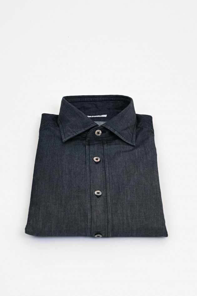1868 Hemd in Denim-Optik in Anthrazit