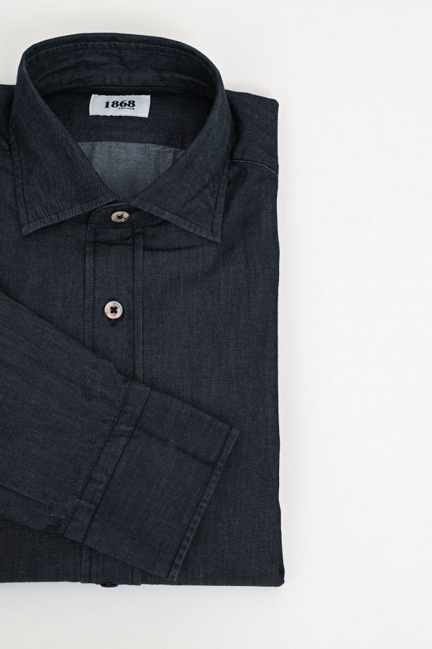 1868 Hemd in Denim-Optik in Anthrazit